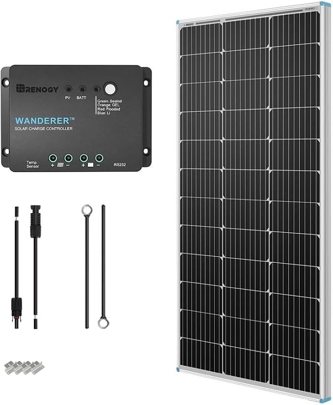 Renogy 100W 12V Solar Panel Starter Kit with 30A PWM Controller