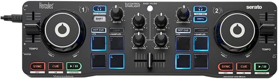 Hercules DJControl Starlight - Compact DJ Controller with Light Show