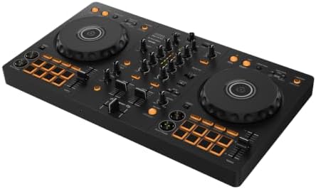 Pioneer DJ DDJ-FLX4 2-deck Rekordbox and Serato DJ Controller, Graphite, bundled with Pioneer DJ CUE1 On-Ear DJ Headphones, Black