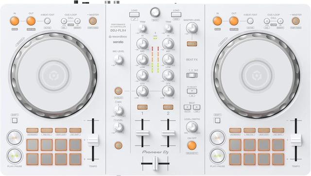 Pioneer DJ DDJ-FLX4 2-Channel DJ Controller, 16 Pads, White